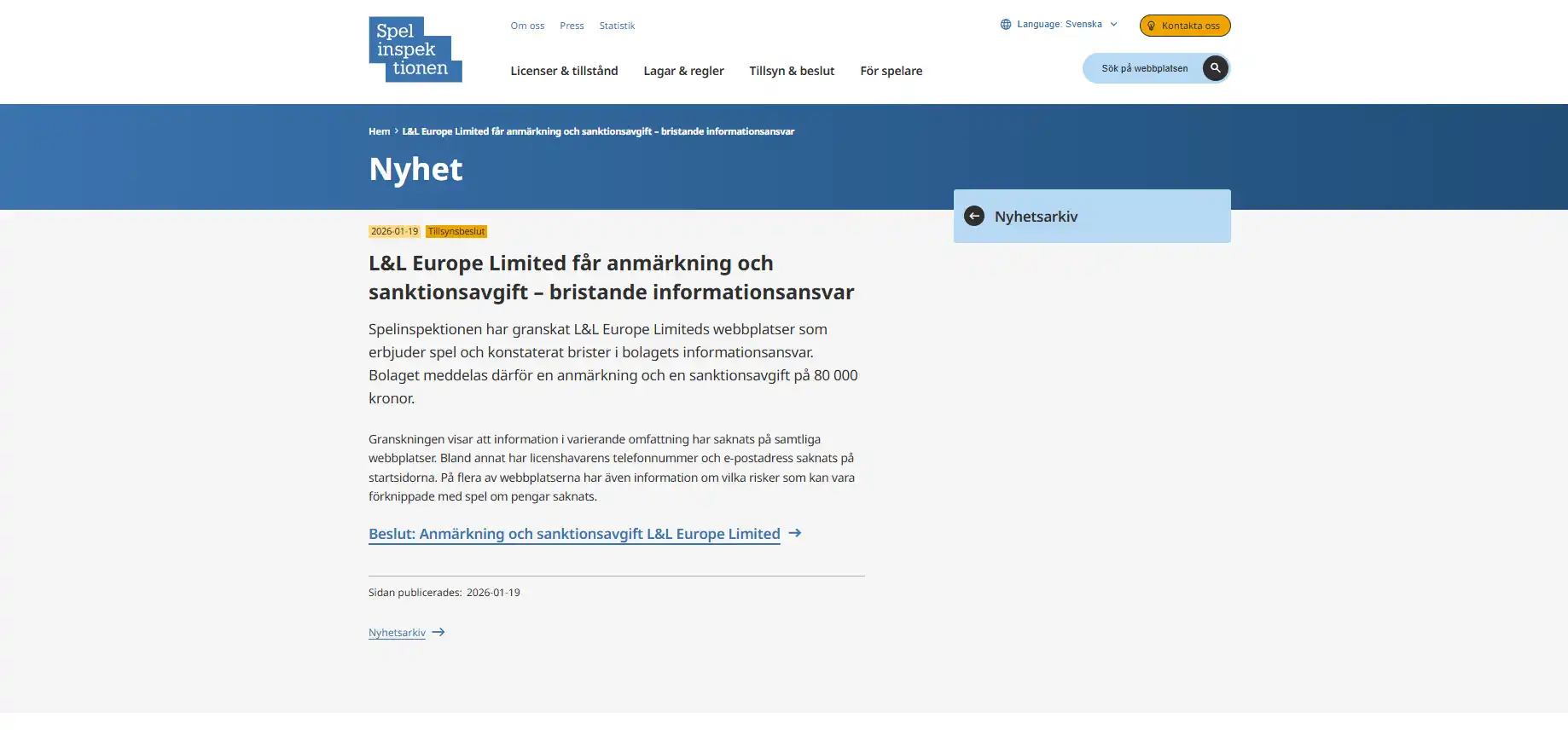 Race Casino licens och stängning i Sverige